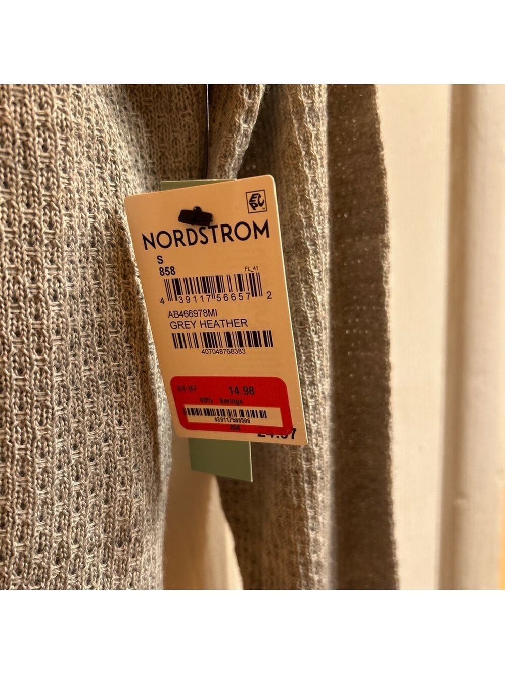 NWT- Abound grey waffle knit thin sweater - Picture 3 of 4
